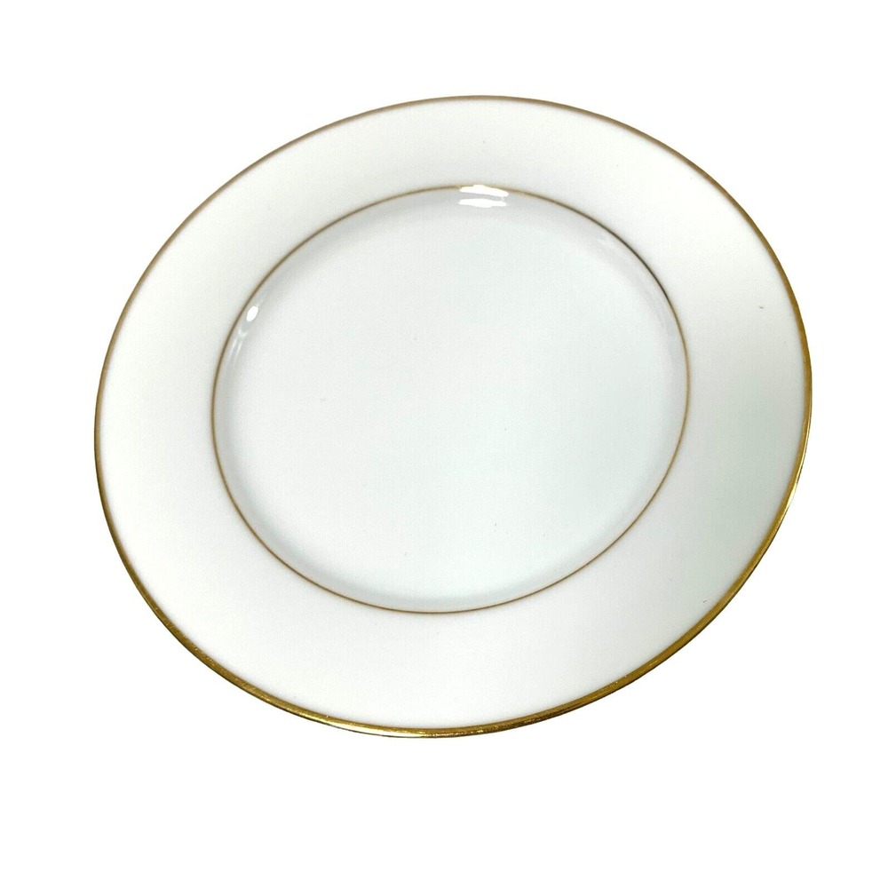 Vintage Noritake China Dessert‎ Plate Dawn 5930 White Goldtone Trim